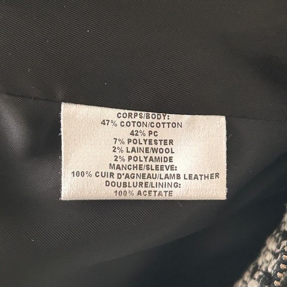 Judith and Charles Tweed and Leather Bomber Jacket - Picture 7 of 8